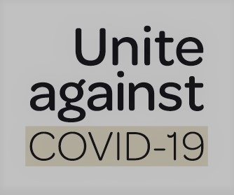 Poster saying Unite against COid-19